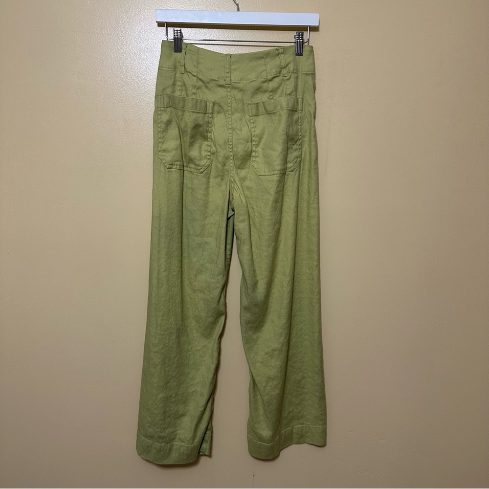 Maeve High-Rise Wide-Leg Pants in Pale Yellow - Picture 6 of 9